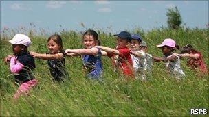 Children in a field