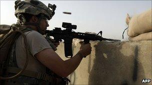 US soldier in the Arghandab Valley. 7 Sept 2010