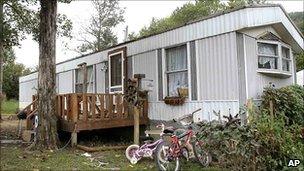 The trailer where Stanley Neace lived with his wife in Jackson Kentucky