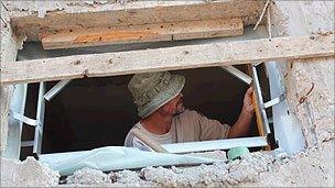 Israeli builder in settler house