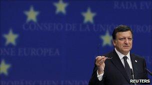 EU Commission President Jose Manuel Barroso addressing a news conference in September