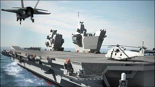 Computer generated image of aircraft carrier