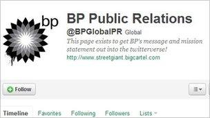 fake BP twitter feed BPGlobalPR