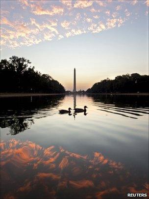 Sunset by the Washington Monument