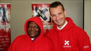 Mark Russell and his friend, Archbishop Tutu