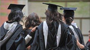 University graduates on graduation day