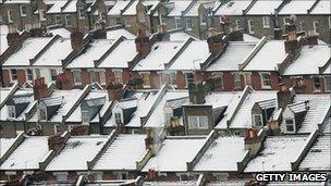 Snow on houses