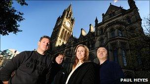 Hollywood executives outside Manchester Town Hall tour