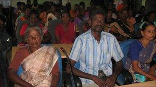 Tamil people gathered to give evidence before Lessons learnt and Reconciliation Commission in Batticaloa