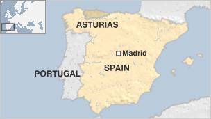 Location map of Asturias, Spain (Image: BBC)