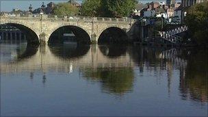 View of the River Severn at Shrewsbury