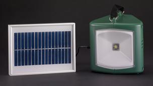 A solar-powered lamp and charger