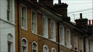 Row of terraced houses in London
