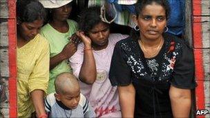 Sri Lankan asylum-seekers on board their boat stopped by Indonesian authorities on their way to Australia (2009)