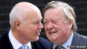 Work and Pensions Secretary Iain Duncan Smith and Secretary of Justice Kenneth Clarke
