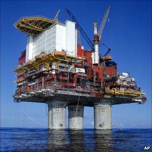 Norwegian oil platform in the North Sea