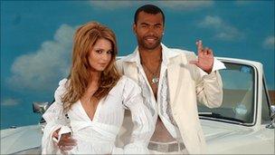 Cheryl Tweedy and Ashley Cole during a photocall to launch the National Lottery Dream Number in 2006.