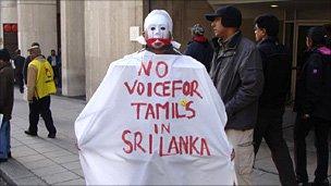 Pro-Tamil protester in London on 19 October 2010