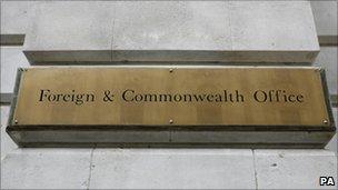 A sign for the Foreign and Commonwealth Office