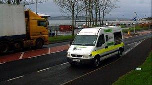 mobile speed camera on the road in Dumfries and Galloway