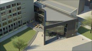 Artist's impression of new City of Bath College building