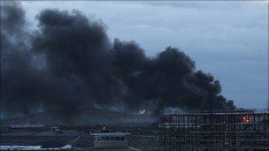 The fire in Hartlepool. Photo: Stan Laundon