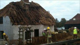 Thatch removed from fire-hit museum