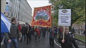 Anti-spending cuts march in Bristol
