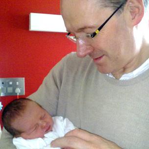 John Swinney with his new son Matthew