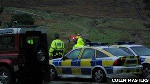 Police near crash scene