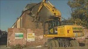 Demolition work in Goole