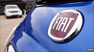 Close-up of Fiat 500 car