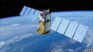 Artist's impression of Galileo satellite in orbit (Esa)