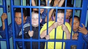 Children take part in the Night in the Cell project
