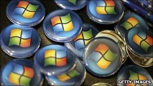 Buttons with Microsoft logo