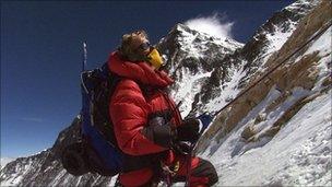 Climber in the BBC series Everest ER (file photo, Indus Films)