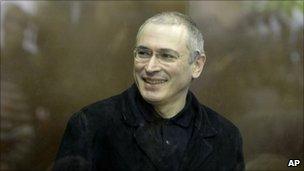 Former Russian oil tycoon Mikhail Khodorkovsky at a court in Moscow, Russia, 2 Nov 2010