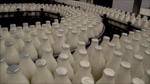 Milk bottle production line