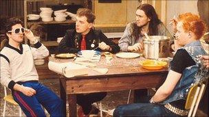 Scene from student comedy The Young Ones