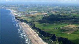 Benone and Downhill Strand pictured by Gordon Dunn in his paramotor