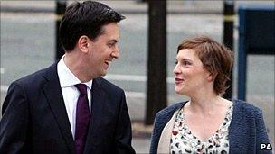 Ed Miliband and his partner Justine in September