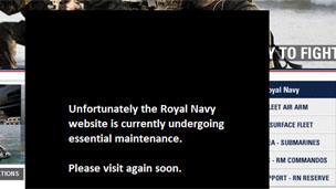 Screengrab of Royal Navy website, MoD