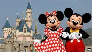 Mickey and Minnie Mouse at Disneyland Paris