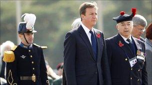 David Cameron at War memorial of Korea