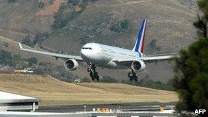 New official Airbus for President Nicolas Sarkozy last month in New Caledonia on a training flight