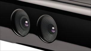 Close-up of Kinect sensors, Microsoft
