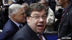 Ireland's Prime Minister Brian Cowen in Brussels, October 2010