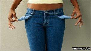 Woman with empty pockets