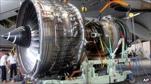 The engine that failed on an Qantas A380 being removed from the plane