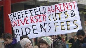 Student protest in Sheffield
